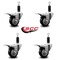 Service Caster 3'' Black Poly Swivel 1-1/8'' Expanding Stem Caster Set Total Lock Brake, 4PK SCC-EXTTL20S314-PPUB-BLK-118-4 - alternate 3
